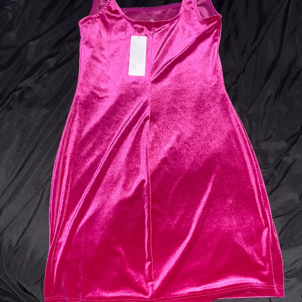 Pink velvet urban outfitters dress